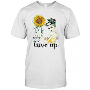 Strong Woman Liver Cancer Mom Never Give Up Sunflower T-Shirt